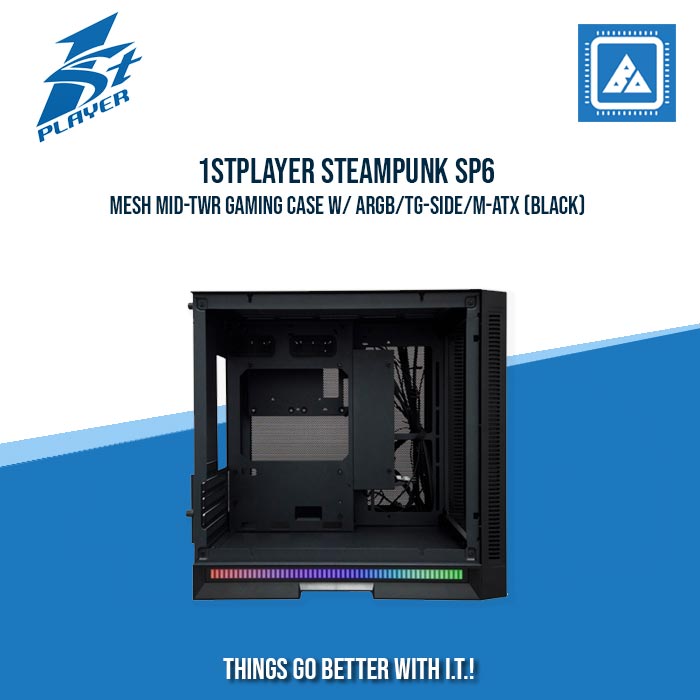 1STPLAYER STEAMPUNK SP6 MESH MID-TWR GAMING CASE W/ ARGB/TG-SIDE/M-ATX 1STPLAYER STEAMPUNK SP6 MESH MID-TWR GAMING CASE W/ ARGB/TG-SIDE/M-ATX